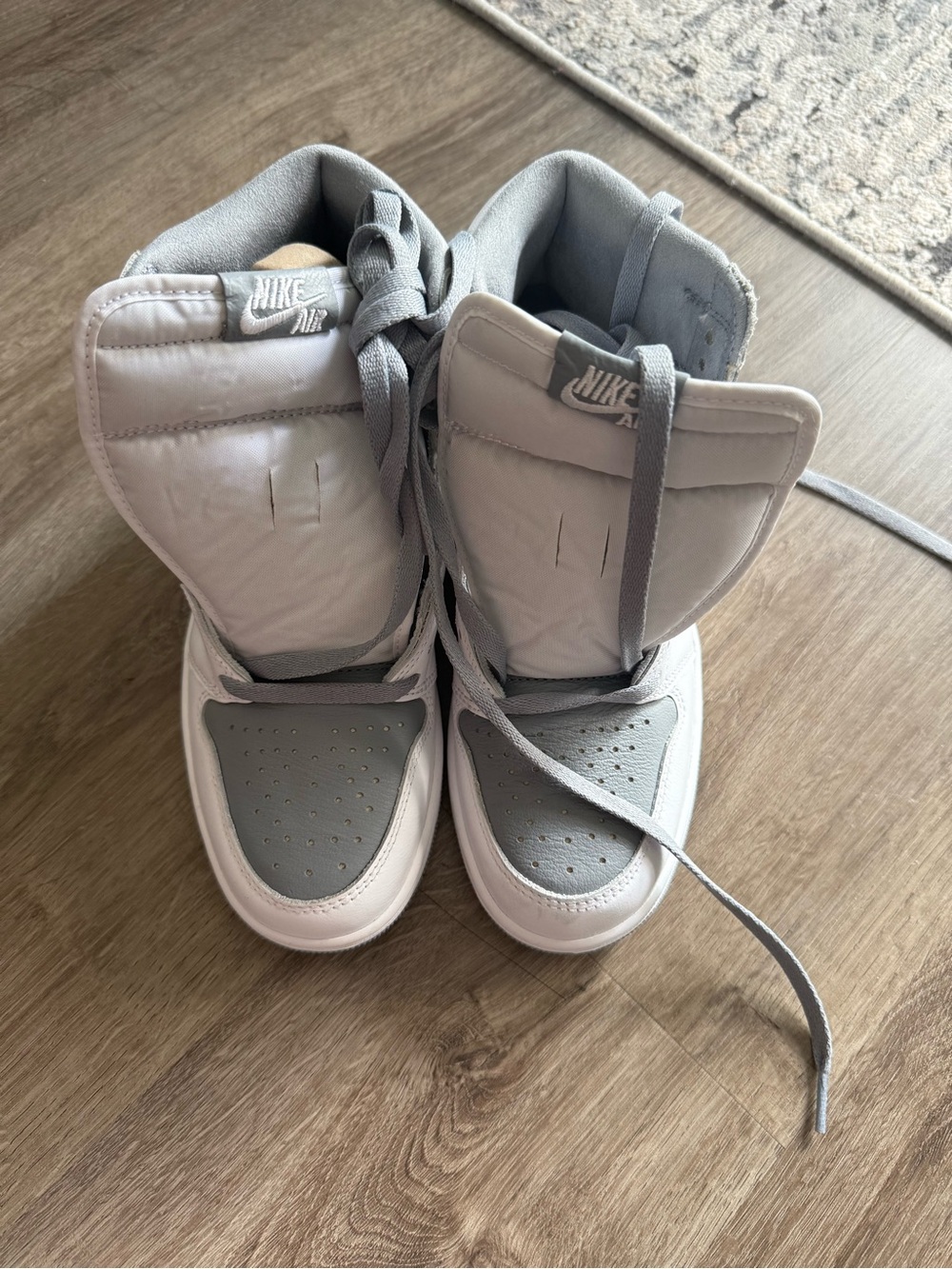 Nike Women’s High-Top Sneakers in Light Gray and White